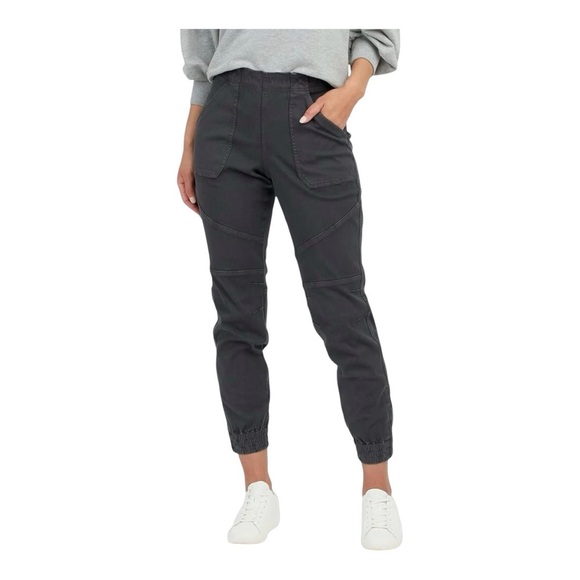 Spanx Stretch Twill Cargo Jogger Pants in Washed Black Women's Size Extra Small‎ - Picture 1 of 14